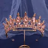 Diezi princesa completa rosa vermelho cristal tiara coroa para mulheres meninas casamento elegante vestido de noiva festa jóias acessórios 240311