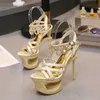 Dress Shoes High Quality Rhinestone Sandals Women 2020 New High-heeled 15cm Soft and Comfortable Crystal Lady Size 34-40 H2403256