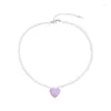 Pendentif Colliers Coeur Collier Collier Femmes Filles Imitation Perle Clavicule Chaîne Cadeau Dropship