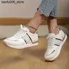 Casual Shoes 2024 Womens Sports Shoes Thick Sole Shoes Color Block Leather Casual Sports Shoes Womens Outdoor Running Shoes Q240320