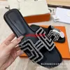 Leather Sandals Oran Womens Slippers HB Slippers 2024 High Edition Precision Packaging Water Diamond Flat Bottom Slippers for Womens Outward W have logo 6495