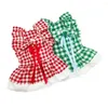 Dog Apparel Pet Costume Princess Dress Set With Sleeves Plaid Skirt Headdress Sweet Comfortable For Lovely