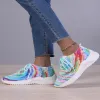 Sapatos novos sapatos casuais de outono novas mulheres apartamentos malha de sapato de caminhada macia Mulher e lazer respirável femme ostenta tamanho grande 35 ~ 43