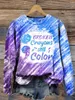 Dameshoodies Gebroken kleurpotloden Nog steeds kleur Casual sweatshirt met lange mouwen 3D-geprinte damestrui