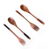Наборы столовой посуды 1-5 шт. деревянная ложка, вилка, нож, набор палочек для еды, креативная японская посуда, однотонный класс, безопасность окружающей среды