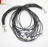 Kedjor 01-12mm äkta vitgrå svart sötvatten pärlhänge halsband läder sladd magnet lås mode smycken smycken