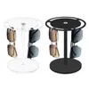 Solglasögonramar 360 ° roterande runda glasögon Display Stand Black Desktop Holder Home Store Displays hyllan