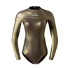 Maillot de bain en néoprène revêtu de titane, 2mm, Style combinaison, Bikini, costume de bain pour dames