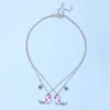 Hänge halsband 2st halsband för vän med engelska bokstav mode justerbar klavikelkedja vänskap