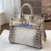 Sacs fourre-tout Himalaya Crocodile Sac à main Véritable Himalaya Bk25 Himalayan Importé Crocodile Skin Platinum Sac Accueil Privé Personnalisé Femmes B ont logo HB5HWH