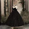 Glänzende Blumenmädchenkleider, Brautjungfern-Party-Festzug-Kleider, schwarz, Erstkommunion-Kleid, Kinder-Teenager-Festzug-Kleider, Geburtstags-Party-Kleid für Hochzeit, Cooktail-Kleid