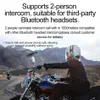 Q08 2X Motorcycle Intercom Helmet Bluetooth Headset QC BT5.0 1000M 2 Riders Full-duplex Intercommunicator IPX6 Universal Pairing