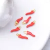 Charms 30pcs Alloy Red Pepper Charm Dripping Oil Both Sided Enamel Chilli Earrings Pendant Jewelry Accessories