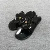 Helder transparante Flop sandalen Crystal jelly pantoffels Beroemd merk dames triple zwart witte T slippers B Slide damesschoenen platte zomer strand slippers klompen