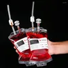 Gobelets jetables pailles 1pc 350ml Transparent ClearBlood énergie sac à boire PVC matériel réutilisable boisson sanguine Halloween Vampire pochette accessoires