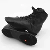 Tanzschuhe Hohe Qualität Damen Herren Kinder Kinder PU Leder Schwarz High-Top Jazz Sneaker Stiefel