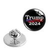 25 mm Trump Kristallglas Kleidung Broschen 2024 Amerikanische Wahl Trump Metall Abzeichen Pins