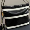 Classic Women 24s Designer Crossbody Bag Tote Luxury Double Letter Quilted Shoulder Bag High Quality Vintage Genuine Leather Gold Chain Medium Black White Handbag