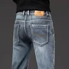 Зимние мужские флисовые теплые джинсы в классическом стиле, деловые повседневные утепленные эластичные джинсовые брюки, мужские брендовые брюки 240313