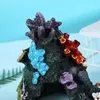 Simulated Painted Coral Reefs Resin Craft Aquarium Fish Tank Multi Hole Coral Island Landscaping Decoration Aquarium Accessories 240314