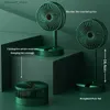 Electric Fans Mini desktop folding fan portable charging household 3speed 2000mAh electric fan adjustable air conditioning cooling fan mobile phone holderY24032