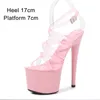 Dress Shoes Women Heels New Hot 2020 Sexy Sandals Platform Pole Dance High Leather Designer Gladiator Ankle Strap Stripper H240321LVON