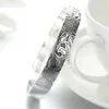 Bangle Vintage Luxury Leaf Exquisite Buddhist Retro Lotus Korean Style Bracelet Fashion Jewelry Women