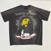 T-shirty męskie najwyższa jakość 23FW collab saint tee dla żniwiarza vintage T-shirt mężczyzn Mężczyźni Kobiety zmytane bawełniane bawełniane T-koszulka J240319