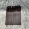 Encerramento osso em linha reta feixes de cabelo humano cru 100% 12a em linha reta cabelo humano cru natureza preto 3 pacotes com fechamento 2x6 rendas kim k encerramento