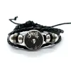 Bangle Ghost Rock Band PaPa Black Leather Bracelets Multilayer Braided Bangles Handmade Jewelry Gifts