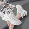 HBP Scarpe da ginnastica semplici da donna con fondo spesso non di marca Scarpe da ginnastica da donna traspiranti anti-puzza in rete Scarpe da passeggio comode da donna per esterni