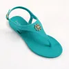 Sandały nowe kobiety Sandały Letnia moda Peep TOE Jelly Flip Flip Flops Inslip Flat Sandal Woman Sandalia Feminina 2022 Slajdy plażowe