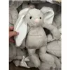 Altre forniture per feste festive Nuovo 30 cm sublimazione giorno di Pasqua Bunny P orecchie lunghe coniglietti bambola con punti rosa grigio blu bambola di coniglio bianco Dhxns