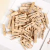 100 pièces par ensemble nouveauté petite taille Mini pinces en bois 25mm pinces colorées pinces photo pour feuilles DTY pince à linge artisanat décor pinces chevilles