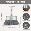 Pack Wire Cup Brush 2 Inch Coarse Crimped Steel Drill With 1/4 Hex Shank Wheel For Polishing Grinder