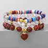 Strand Bohemia Colorful Polymer Clay Beads Bracelets Natural Stone Crystal Granite 3Pcs/Set Women Men Yoga Energy Gifts