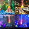 Aquarium Volcano Ornament with LED Lamp Air Stone bubbler Fish Tank Decorations Oxygenation Tools Landscaping Simulation Decor 240305