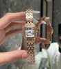 22 mm 27 mm mode dames quartz horloges zilver goud jurk horloge dame vierkant diamanten horloge originele sluiting analoog casual horloges Montre de luxe