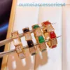 2024 Designer Luxury Brand Jewelry Band Rings V Natural White Fritillaria Bone Female Plated 18K Rose Gold Snake Shaped Red Jade Marrow Set Diamond Ring