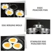 Dubbelpannor 1 Set Egg Poacher Mold Rostfri Poached Cooker Home ångpanna