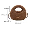 Bolsa feminina fofa tote bolsa bonito crossbody casual fuzzy ombro versátil inverno namoro bolsa