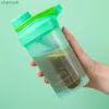 Bouteilles d'eau 500/600ML mélangeur Shaker bouteille avec échelle protéines secoue étanche pour poudre entraînement Gym Sport mélange tasse bouteille d'eau yq240320