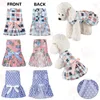 Abbigliamento per cani Abito estivo da principessa Puntini carini Plaid floreale Cucciolo Vestito estivo Costume per animali domestici Abbigliamento per cani di piccola taglia Gattini Chihuahua