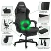 Krzesło Ulody, duży wysoki footrest, ergonomiczne krzesło komputerowe, biuro tkaninowe z wsparciem lędźwiowym, regulacja obrotu i wysokości 360 stopni, krzesło do gier wideo dla