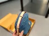 Bolso de guisante vintage de mezclilla Bolso de hombro de diseñador para mujer Bolso cruzado vintage Cartera de mano Estampado clásico Bolso de lona de mezclilla azul