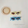 INS Girls flower cat eyes glasses kids cat eyes frame show goggles Summer children princess beach sunblock shade Z2371