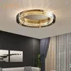 Lustres 2024 Art moderne personnalité créative style salon chambre à coucher salle à manger cuisine anneau cristal verre plafond lustre