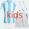 Argentina 3 -stjärniga fotbollströjor J.Correa Commemorative Fans version Messis Dybala di Maria Martinez de Paul Maradona Kids Kit Men 2024 Copa America Cup Camisetas