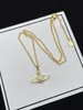 Toppkvalitet planet diamant hänge halsband mode märke designer brev chokers kvinnor smycken metall pärlhalsband westwood för kvinnlig kedja rörelse