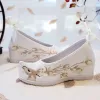 パンプスVeowalk Deer Embroidered Women 6cm Heid Heel Inside Wedge Women Hanfu Shoes